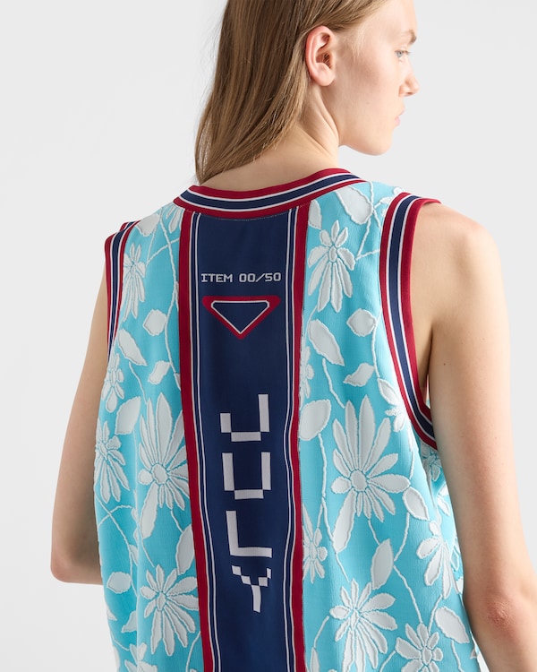 Regata Timecapsule em jacquard - Água-Marinha Regata Timecapsule em jacquard - Água-Marinha