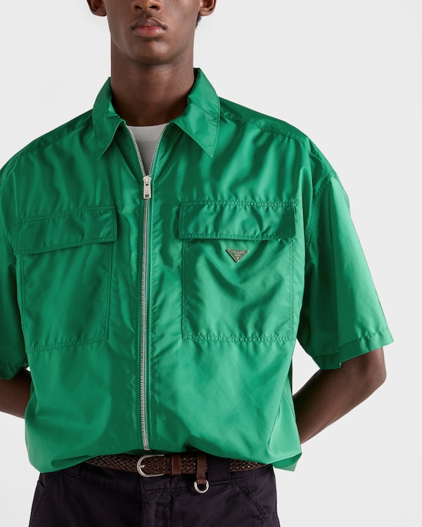 半袖ライトRe-Nylonシャツ - エメラルドグリーン 半袖ライトRe-Nylonシャツ - エメラルドグリーン