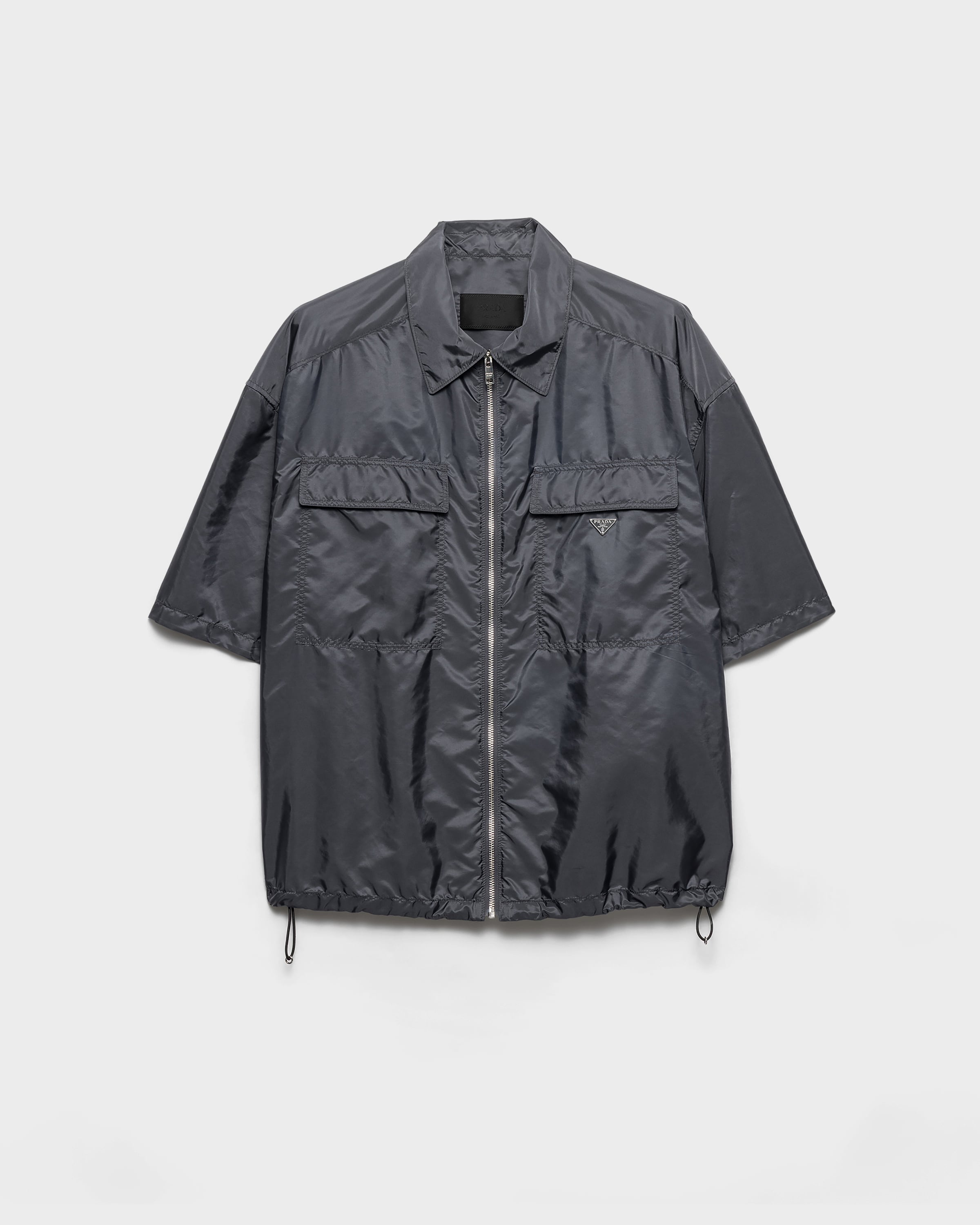 Iron Gray Short-sleeved light Re-Nylon shirt | PRADA - United States Iron Gray Short-sleeved light Re-Nylon shirt | PRADA - United States
