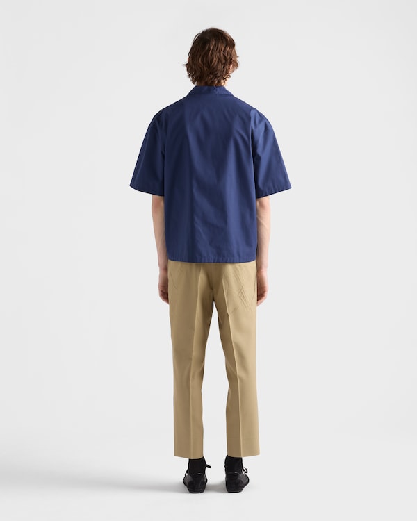 Short-sleeved technical cotton shirt - Bluette Short-sleeved technical cotton shirt - Bluette