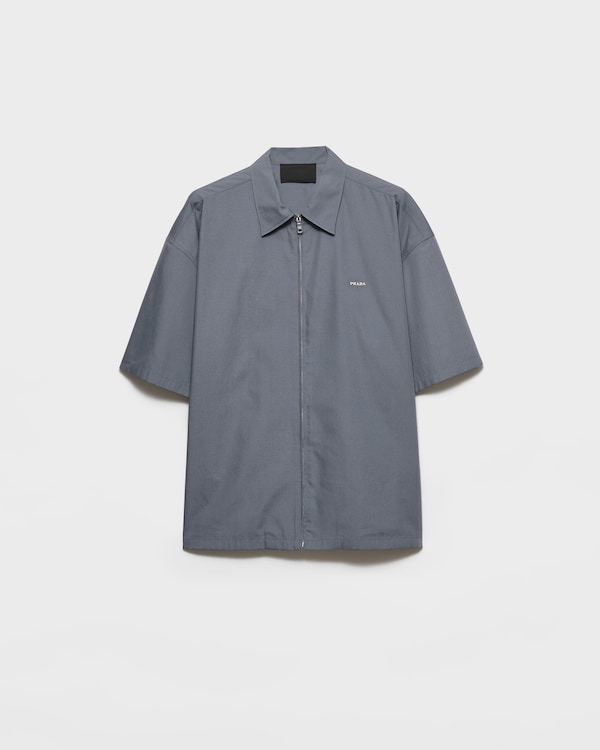 Short-sleeved technical cotton shirt - Iron Gray Short-sleeved technical cotton shirt - Iron Gray