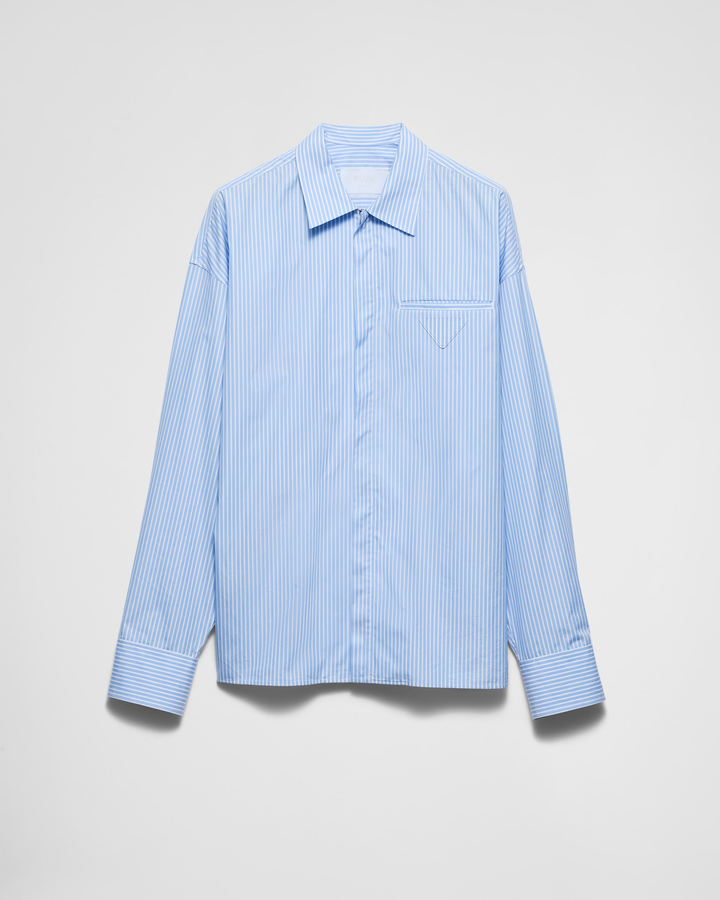 White/Light Blue Cotton shirt | PRADA