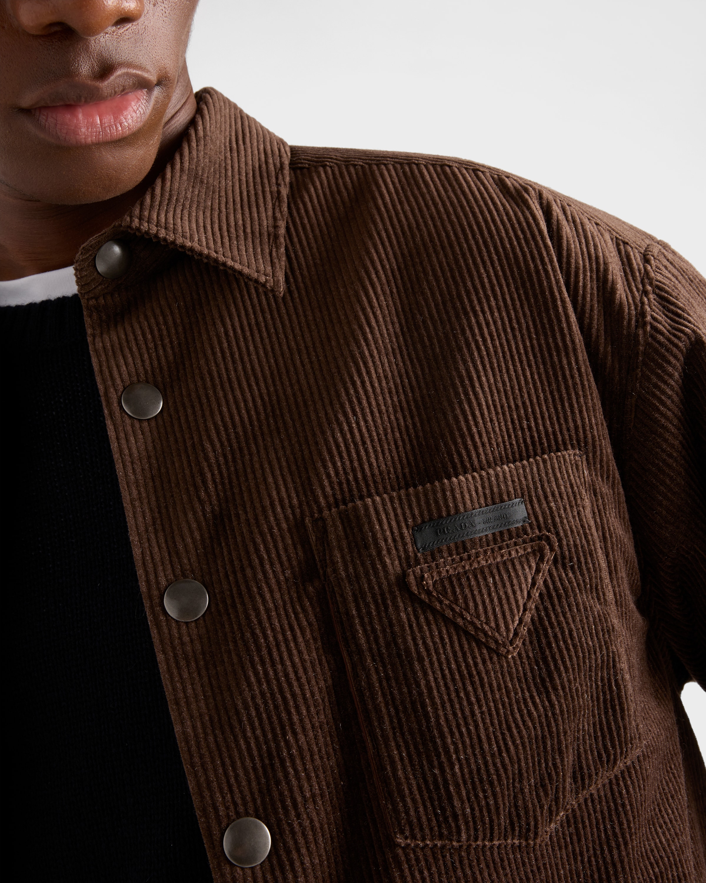 Prada Hemd Aus Cord In Brown