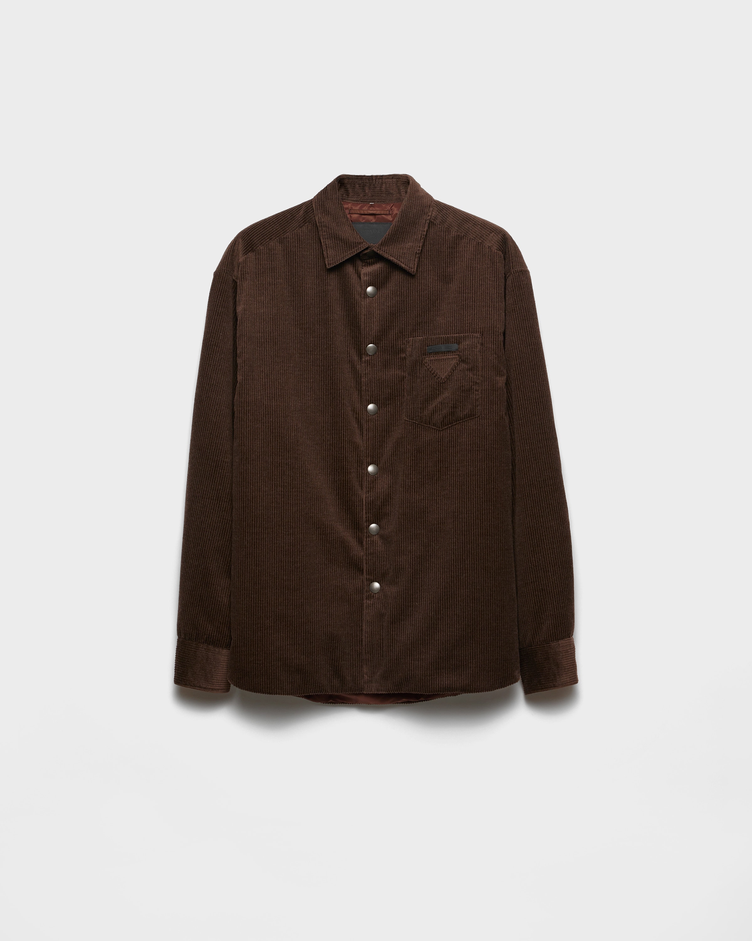 Prada Hemd Aus Cord In Brown