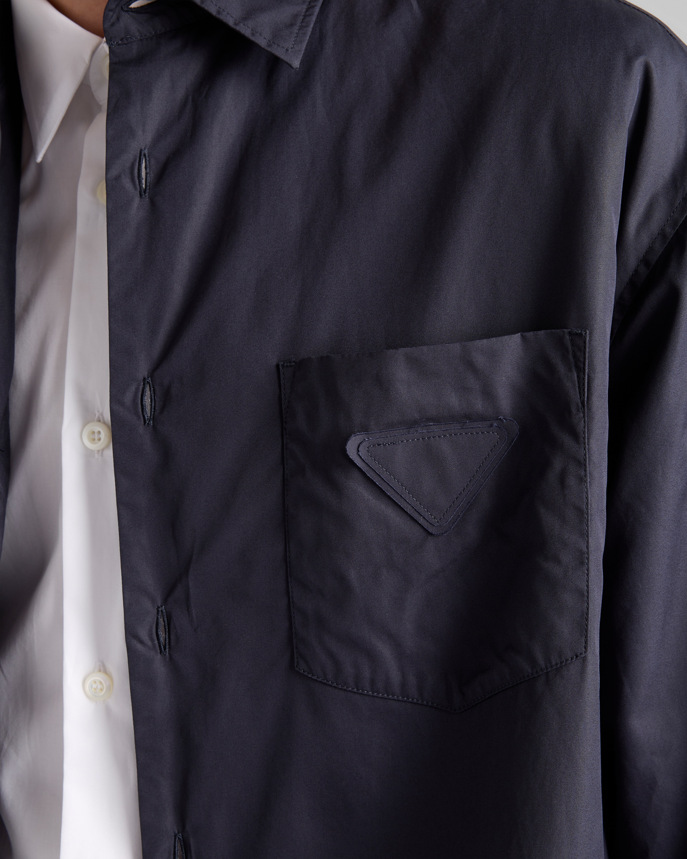Blue Cotton Padded Shirt | PRADA