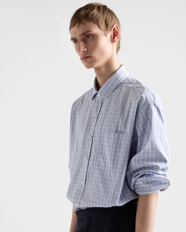 Chemise en coton - Blanc/Bleu Clair Chemise en coton - Blanc/Bleu Clair