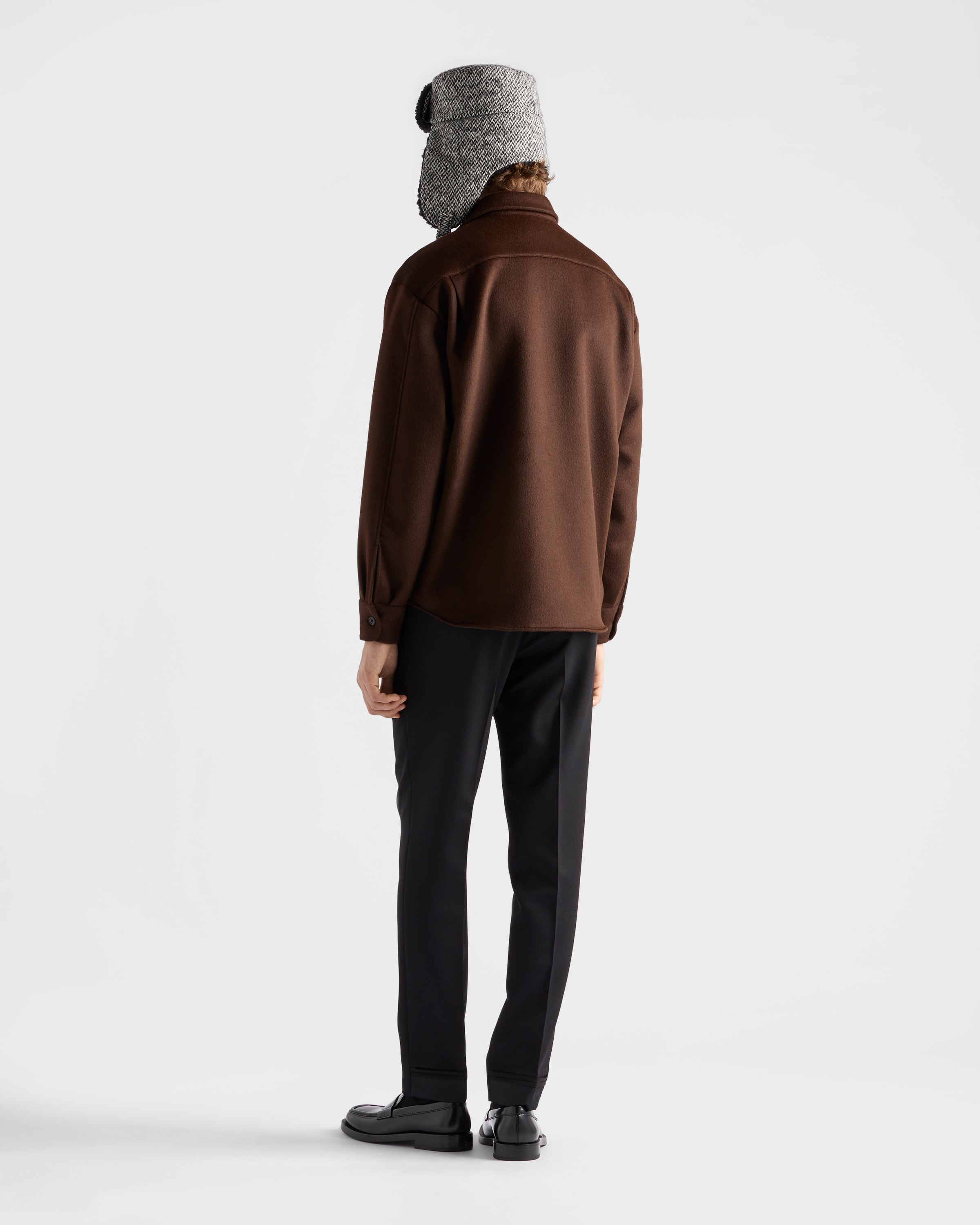 PRADA ウールコート ダークブラウン ダークブラウン スエード コート | PRADA