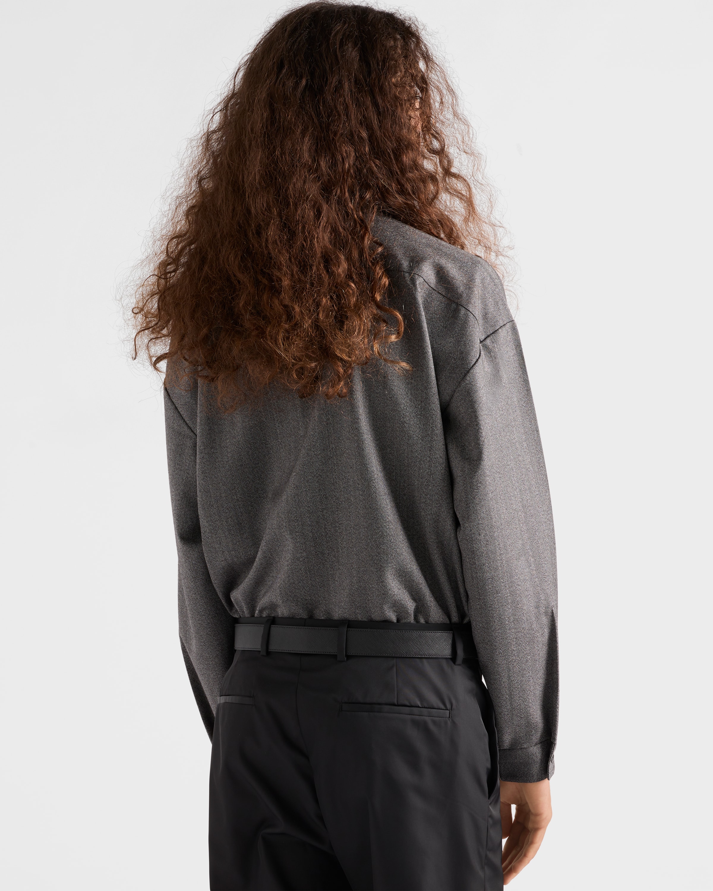 Wool zipper shirt