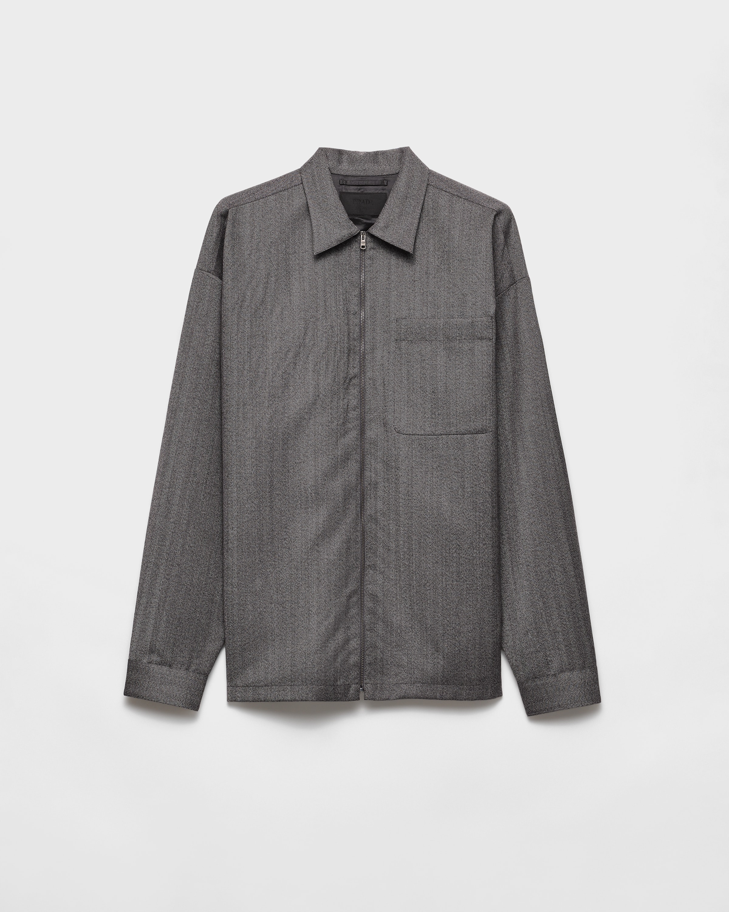 Wool zipper shirt