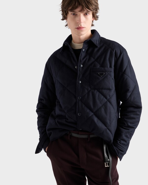 Padded cashmere shirt - Navy Padded cashmere shirt - Navy