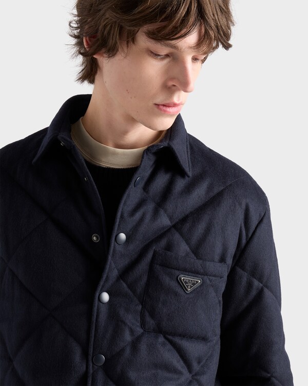 Padded cashmere shirt - Navy Padded cashmere shirt - Navy