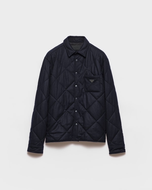 Padded cashmere shirt - Navy Padded cashmere shirt - Navy