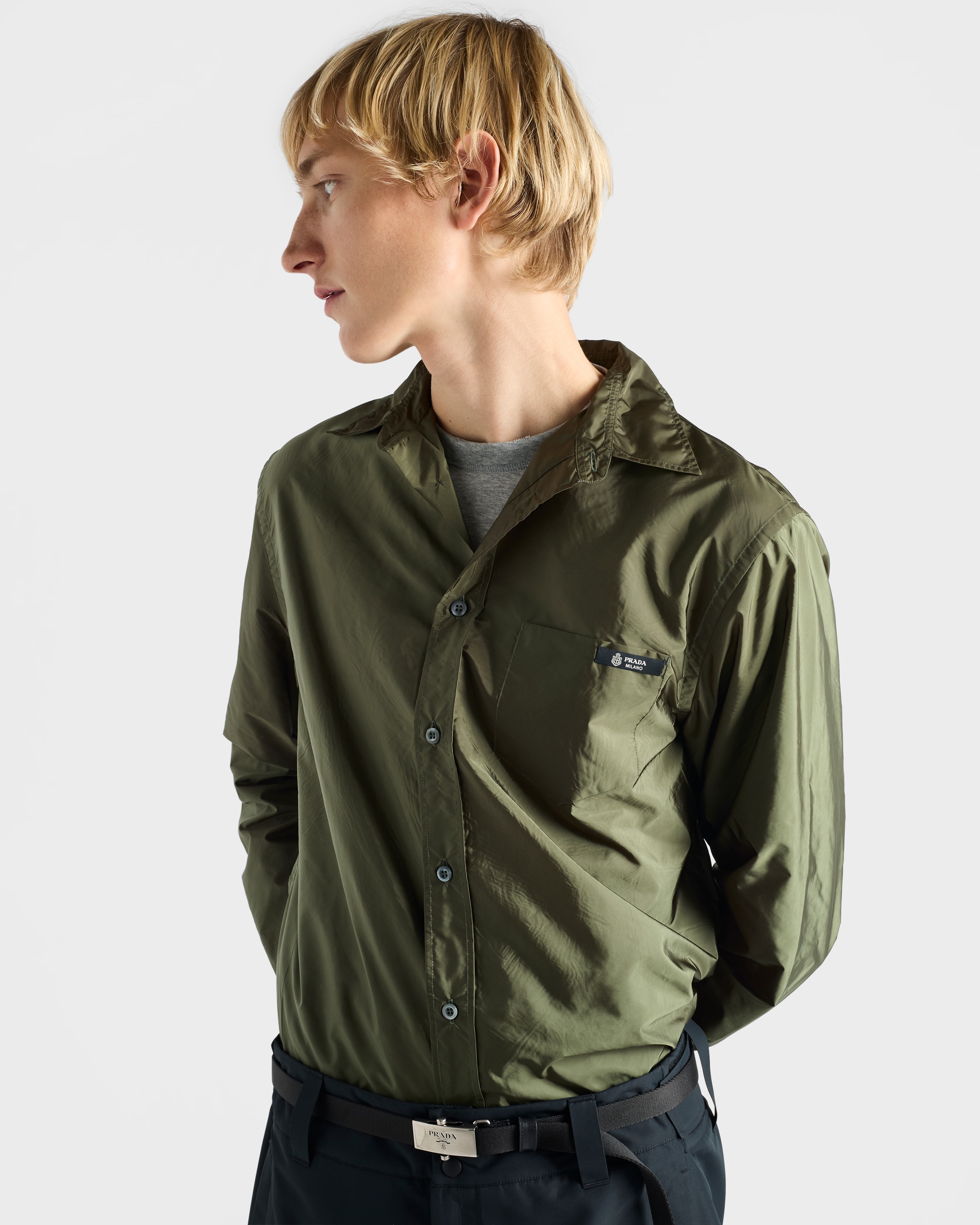 Forest Green Re-nylon Shirt | PRADA - United States