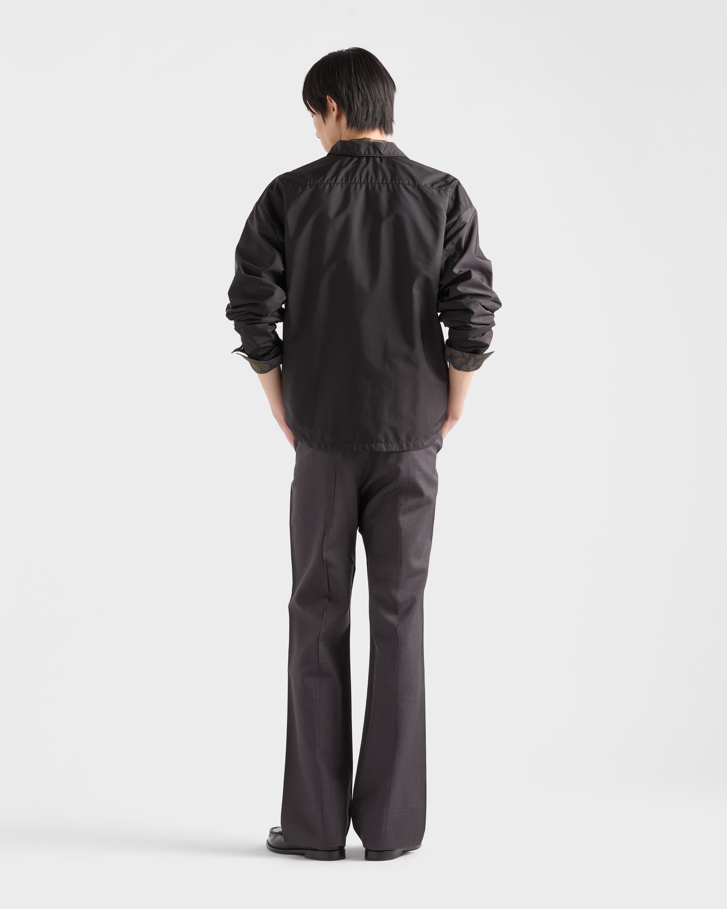ブラック Re-Nylon ジッパー シャツ | PRADA - 日本