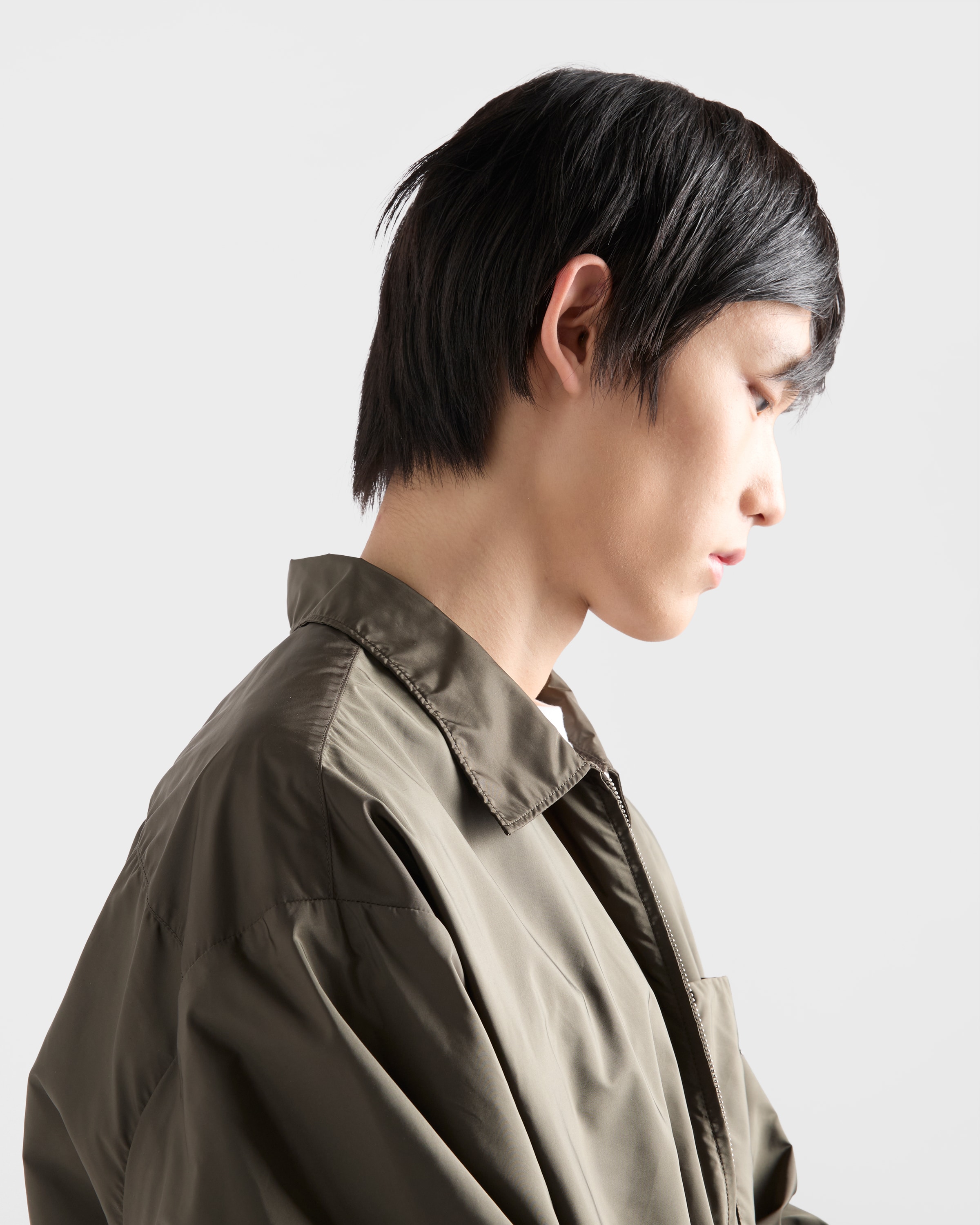 Selva Green Re-nylon Zipper Shirt | PRADA - United Kingdom