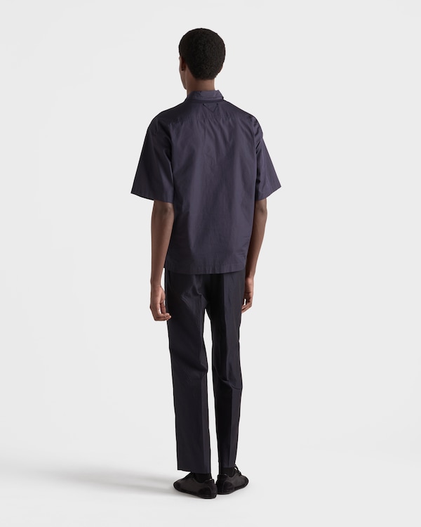 قميص قطن بأكمام قصيرة - أزرق قميص قطن بأكمام قصيرة - أزرق