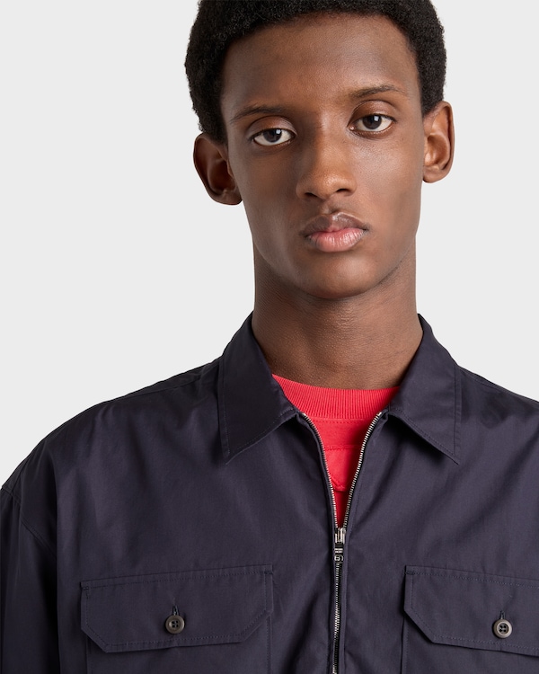 قميص قطن بأكمام قصيرة - أزرق قميص قطن بأكمام قصيرة - أزرق