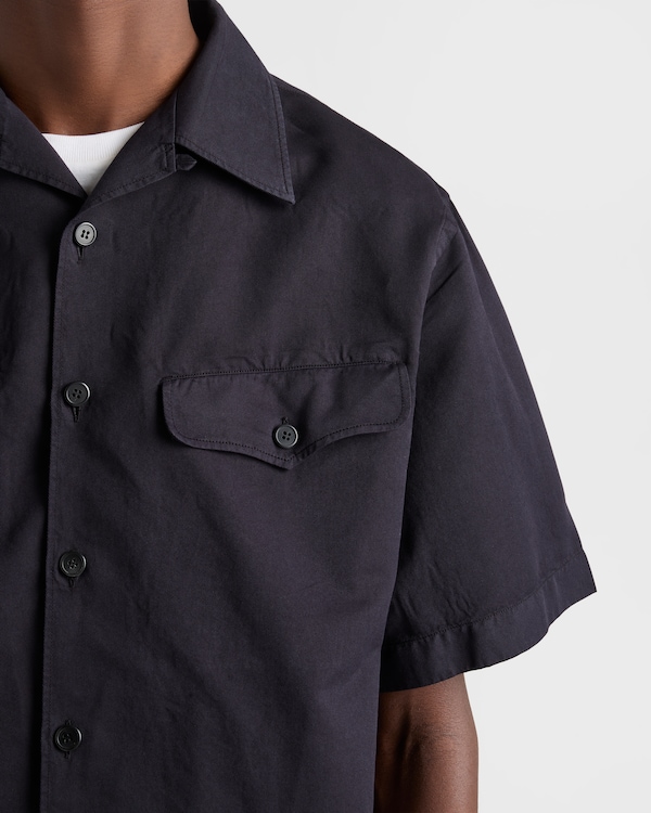 قميص قطن بأكمام قصيرة - أزرق قميص قطن بأكمام قصيرة - أزرق