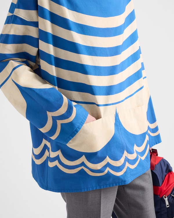 Printed cotton shirt - Bright Blue/Desert Printed cotton shirt - Bright Blue/Desert