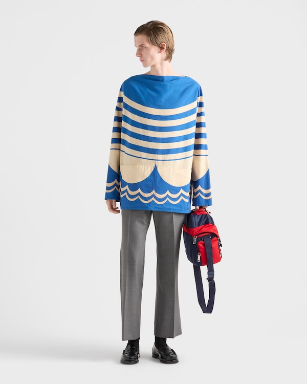 Printed cotton shirt - Bright Blue/Desert Printed cotton shirt - Bright Blue/Desert