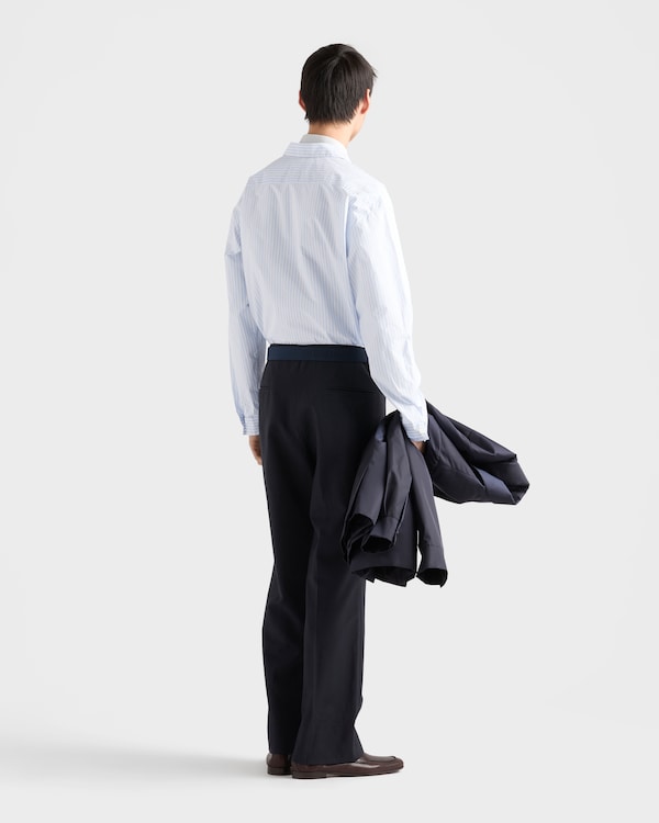 Re-Nylon zipper shirt - White / Sky Blue Re-Nylon zipper shirt - White / Sky Blue