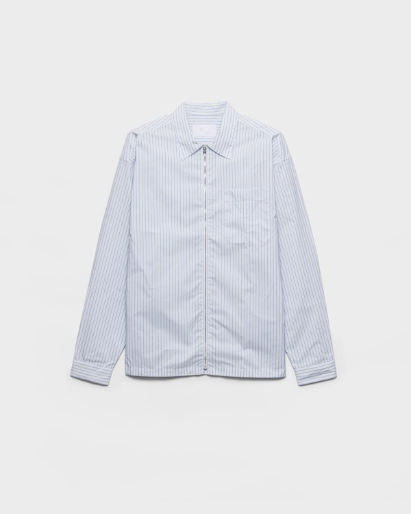 Re-Nylon zipper shirt - White / Sky Blue Re-Nylon zipper shirt - White / Sky Blue