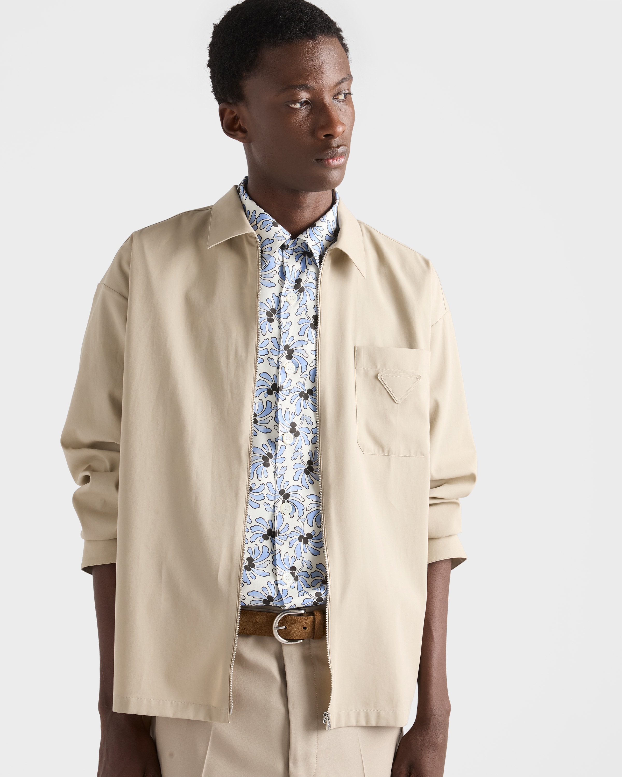 Sand Beige Cotton shirt | PRADA - United Kingdom