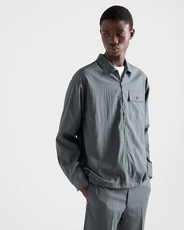 Wool zipper shirt - Uniform Gray Wool zipper shirt - Uniform Gray