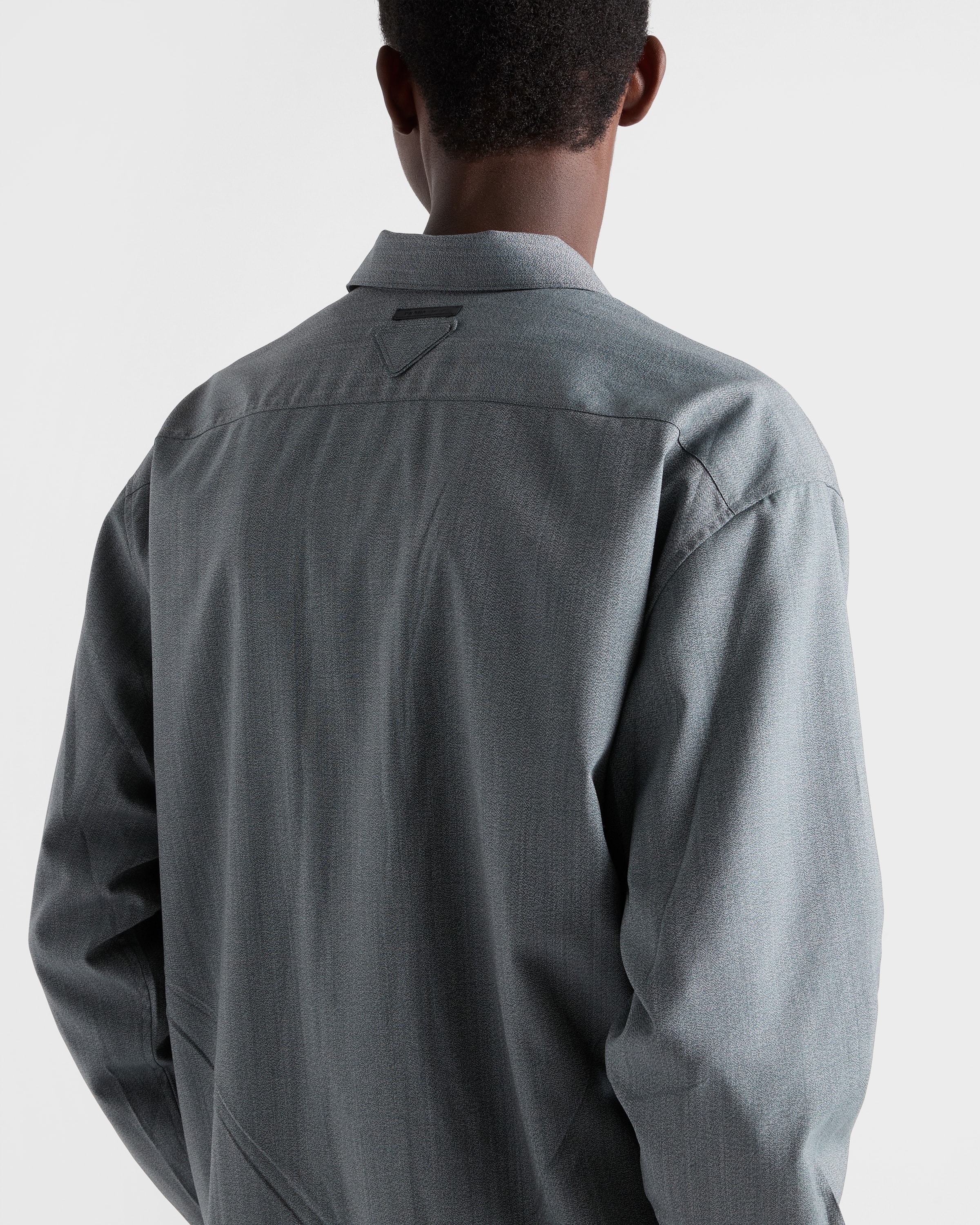 Uniform Gray Wool Zipper Shirt | PRADA