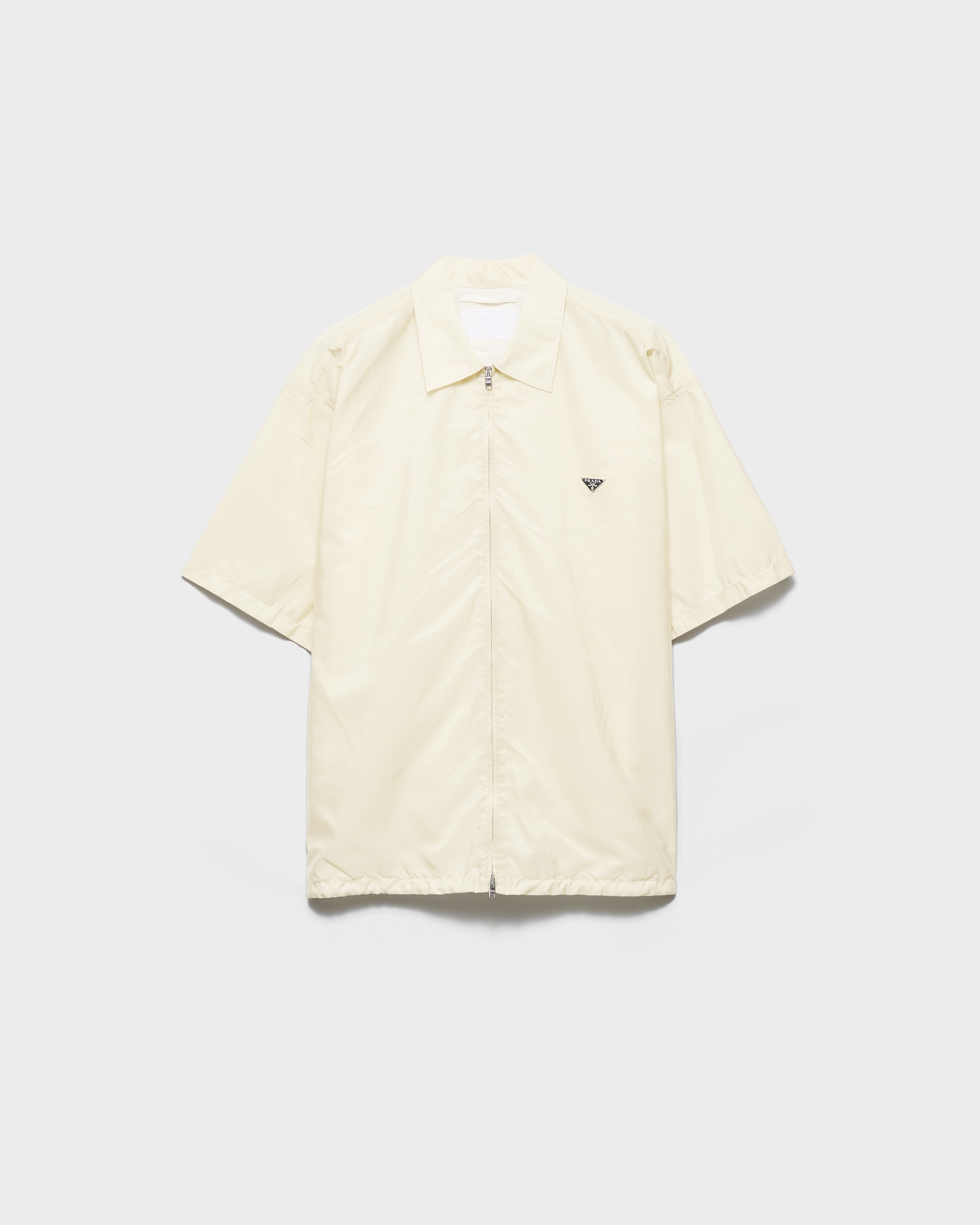 Prada シャツ Chalk White Short-sleeved Re-Nylon zipper shirt | PRADA - United