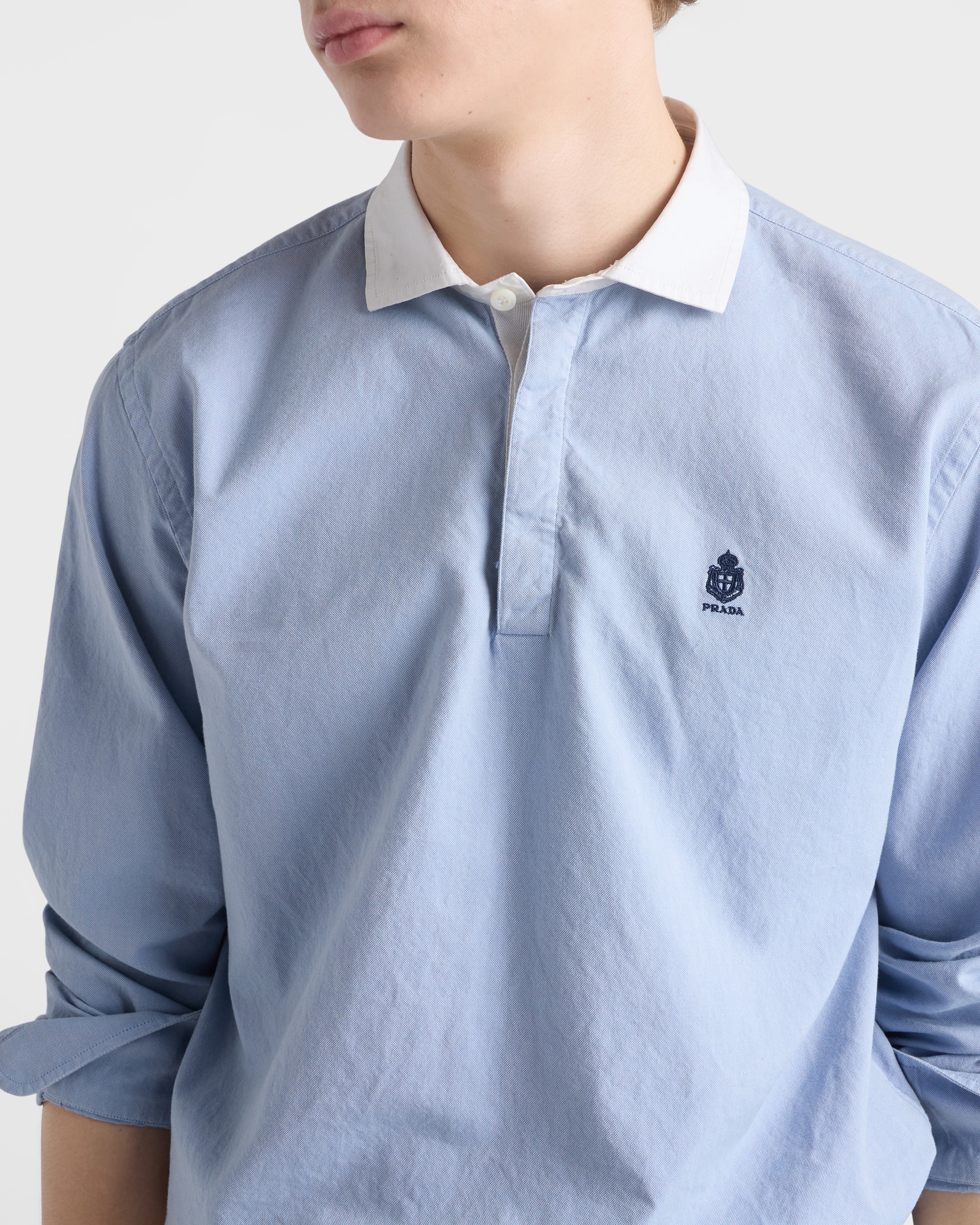Light Blue Cotton shirt | PRADA - United States