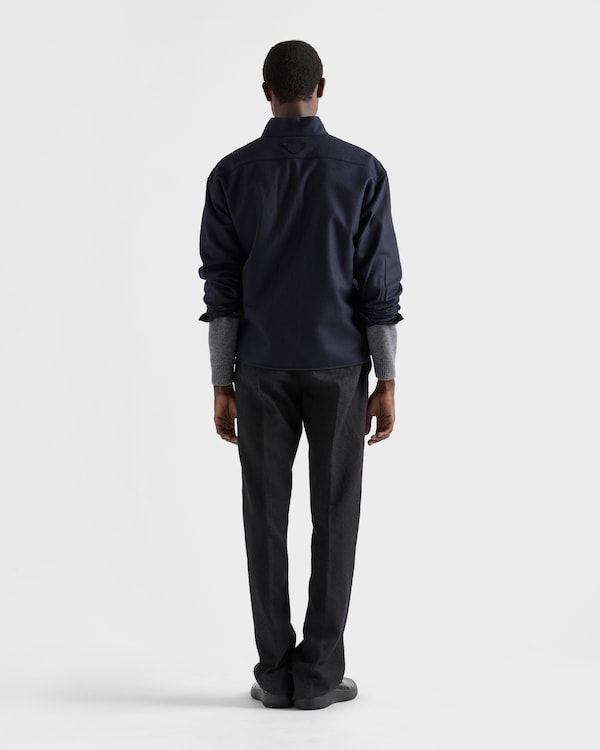 Wool and cashmere shirt - Navy Wool and cashmere shirt - Navy