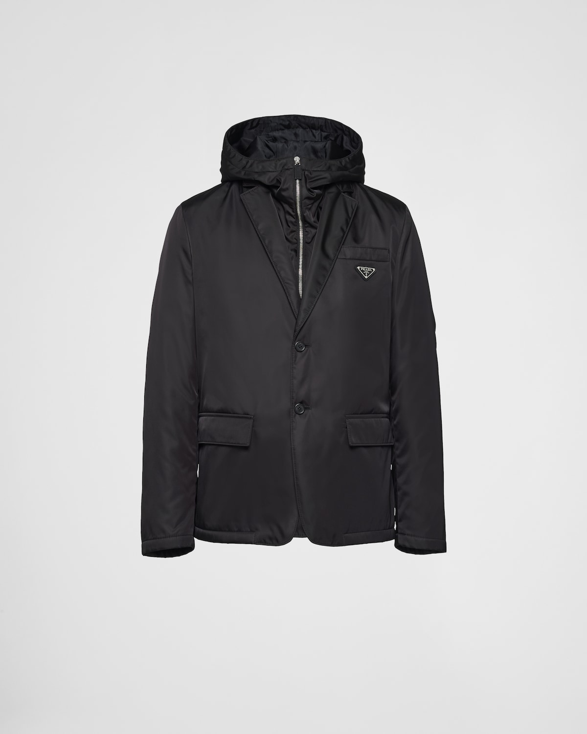 Black Single-breasted Re-nylon Jacket | PRADA
