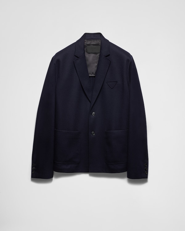 ネイビー ダブルブレスト コットン ジャケット | PRADA