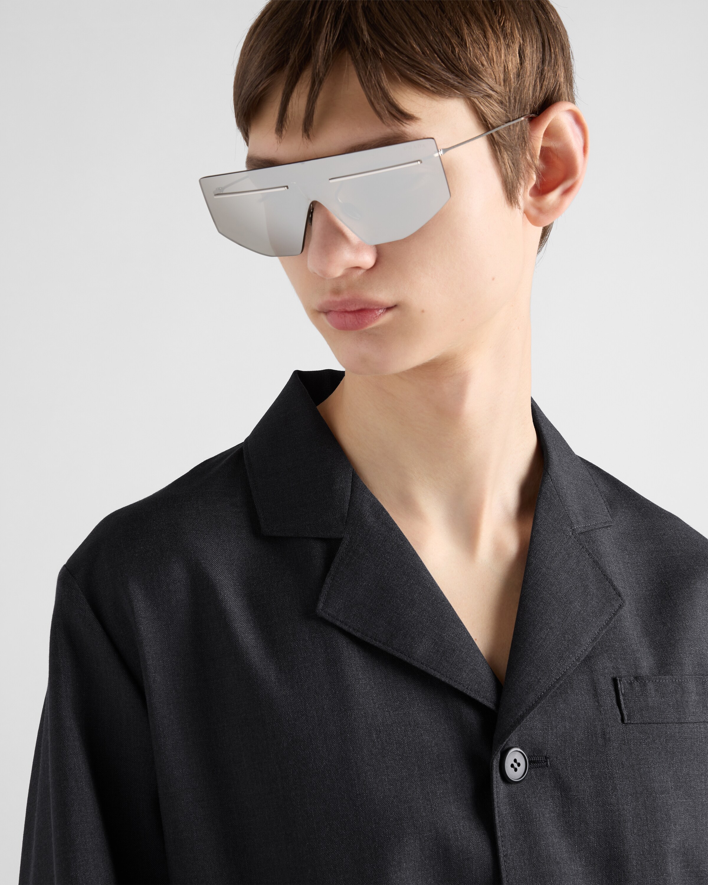 Prada Single-breasted Wool And Silk Jacket In Black