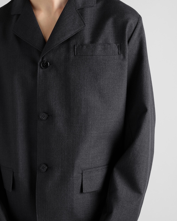 Single-breasted wool and silk jacket Single-breasted wool and silk jacket