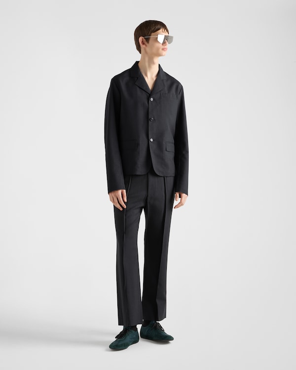 Single-breasted wool and silk jacket Single-breasted wool and silk jacket