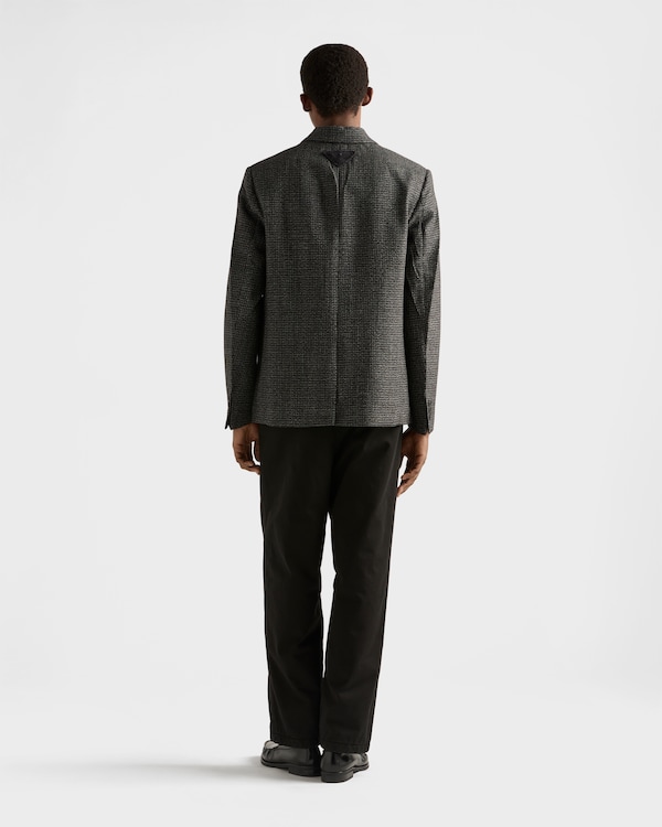 Single-breasted wool jacket - Black/White Single-breasted wool jacket - Black/White