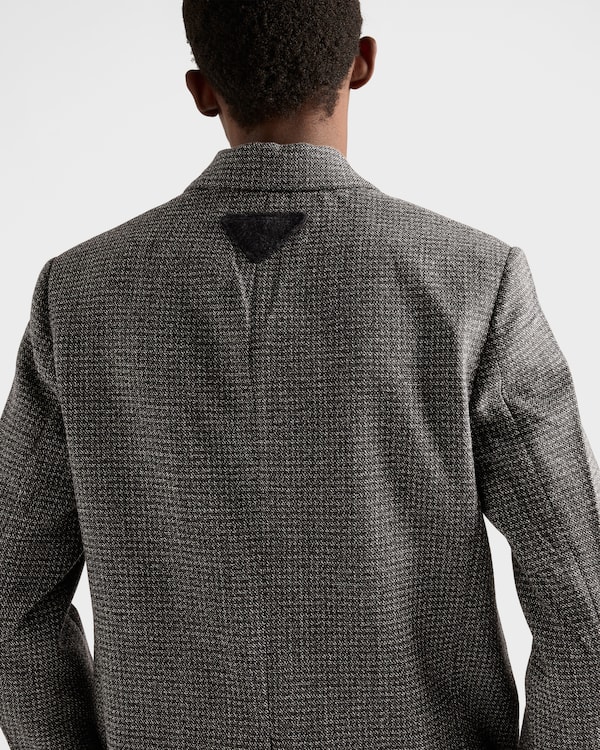 Single-breasted wool jacket - Black/White Single-breasted wool jacket - Black/White