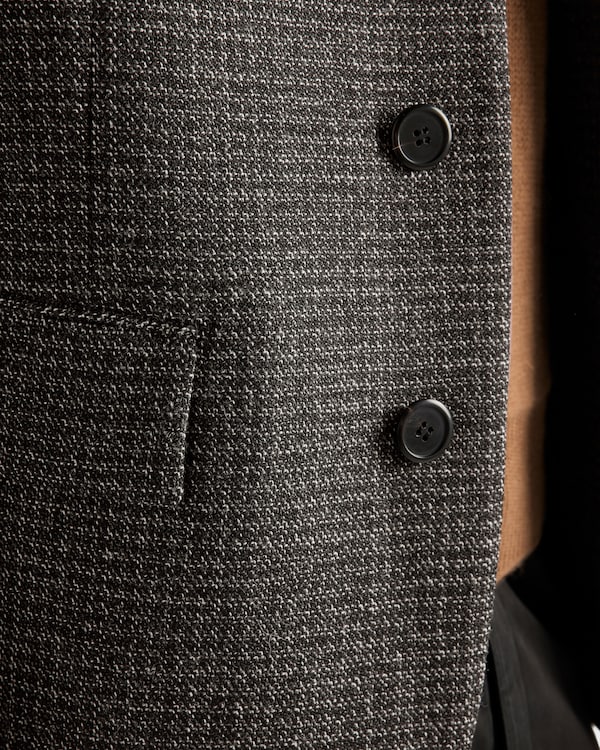 Single-breasted wool jacket - Black/White Single-breasted wool jacket - Black/White