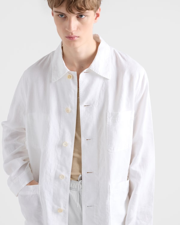Single-breasted linen jacket - White Single-breasted linen jacket - White