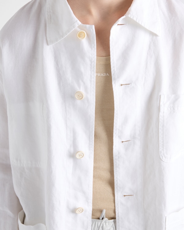 Single-breasted linen jacket - White Single-breasted linen jacket - White