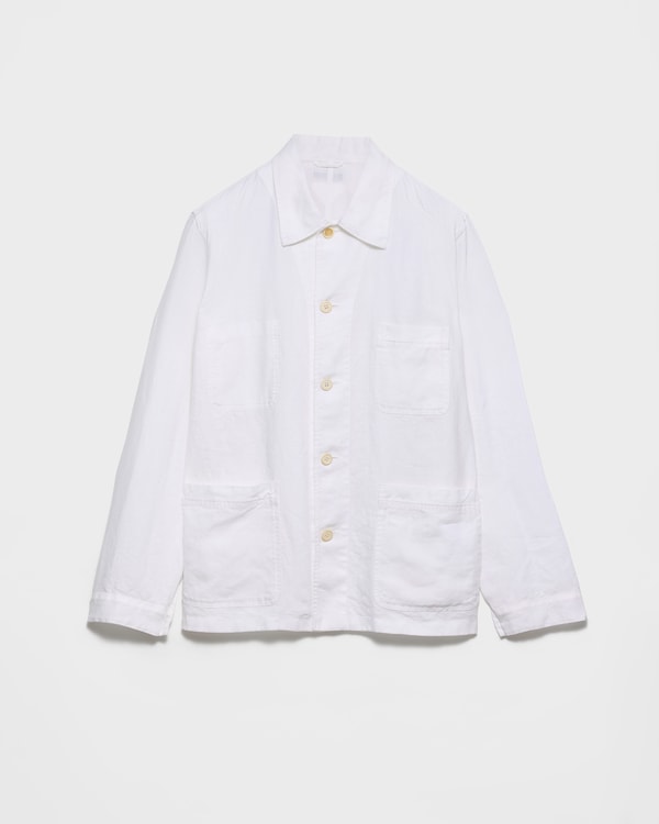 Single-breasted linen jacket - White Single-breasted linen jacket - White