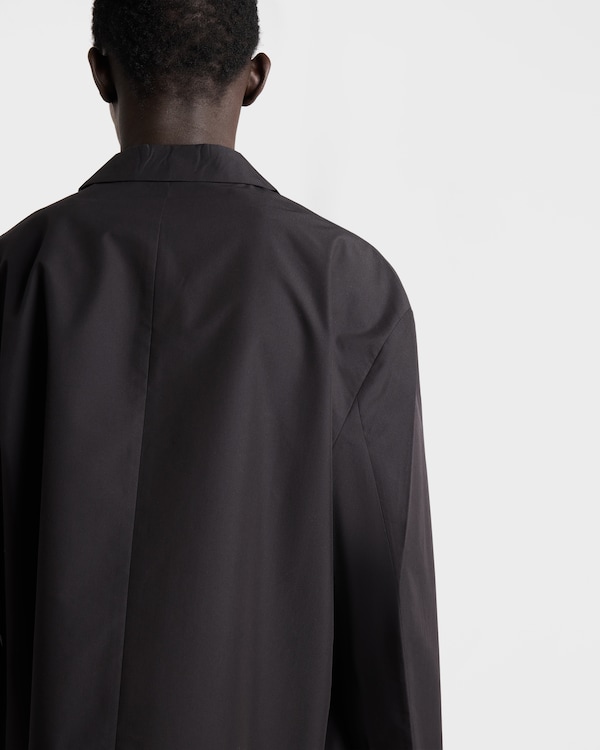 Single-breasted technical cotton jacket - Black Single-breasted technical cotton jacket - Black