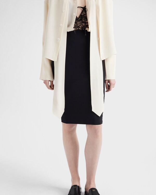 Sottogonna in tessuto stretch - Nero Sottogonna in tessuto stretch - Nero