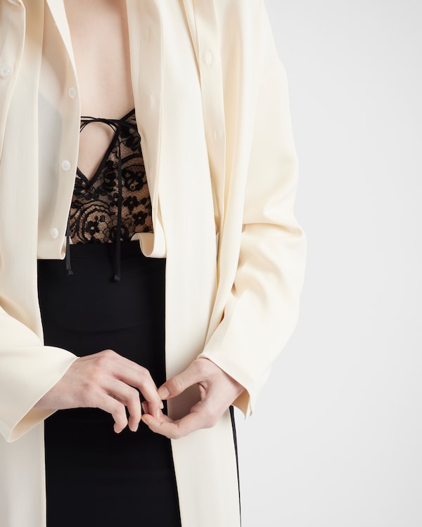 Sottogonna in tessuto stretch - Nero Sottogonna in tessuto stretch - Nero