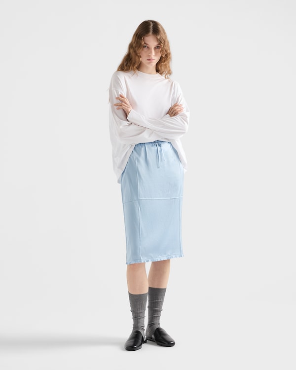 Vintage-look satin underskirt - Lake Blue Vintage-look satin underskirt - Lake Blue