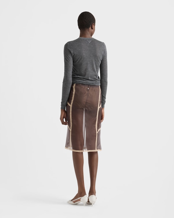 Organza intarsia underskirt - Cocoa Brown Organza intarsia underskirt - Cocoa Brown