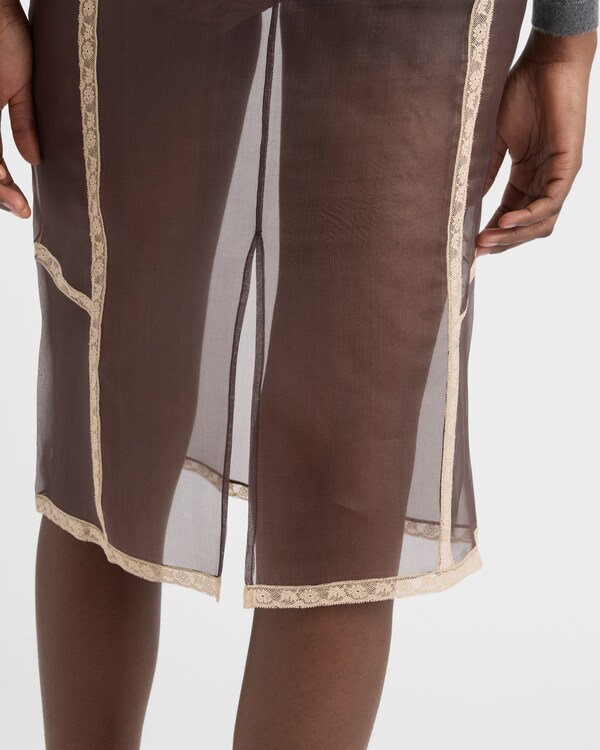 Organza intarsia underskirt - Cocoa Brown Organza intarsia underskirt - Cocoa Brown