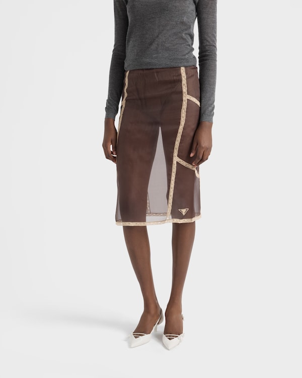 Organza intarsia underskirt - Cocoa Brown Organza intarsia underskirt - Cocoa Brown